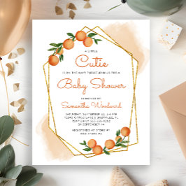 Orange Little Cutie Citrus Baby Shower-inbjudan