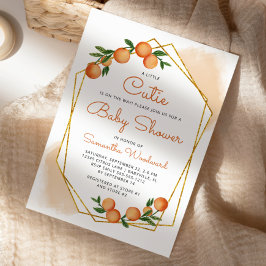 Orange Little Cutie Citrus Baby Shower Inbjudningar