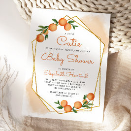 Orange Little Cutie Citrus Baby Shower Inbjudningar