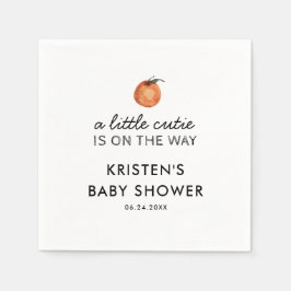 Orange Little Cutie Clementine Baby Shower Napkins Pappersservett