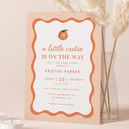 Orange Little Cutie Tangerine Baby Shower Inbjudningar