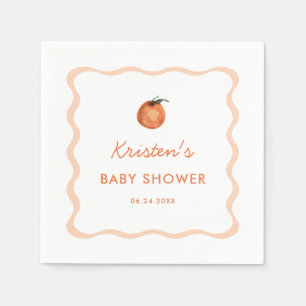 Orange Little Cutie Tangerine Baby Shower Pappersservett
