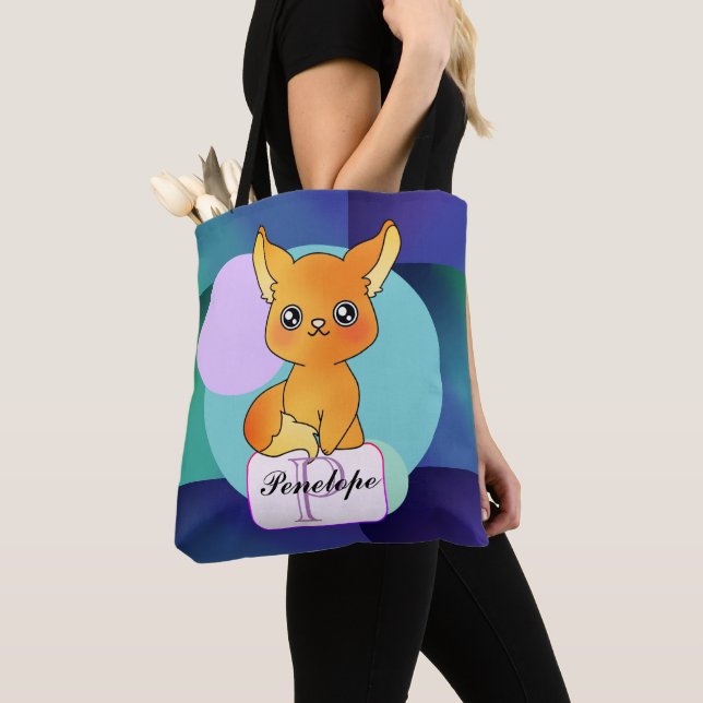 Orange Little Kawaii Sitta Fox Tygkasse (Närbild)