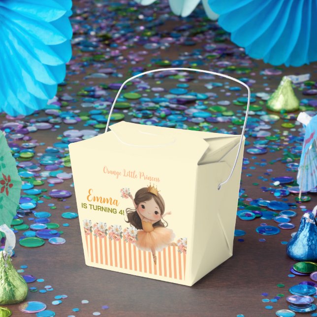 Orange Little Princess Boll Favor Box Presentaskar (Part)