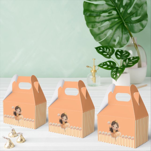 Orange Little Princess Boll Favor Box Presentaskar (Multipel)