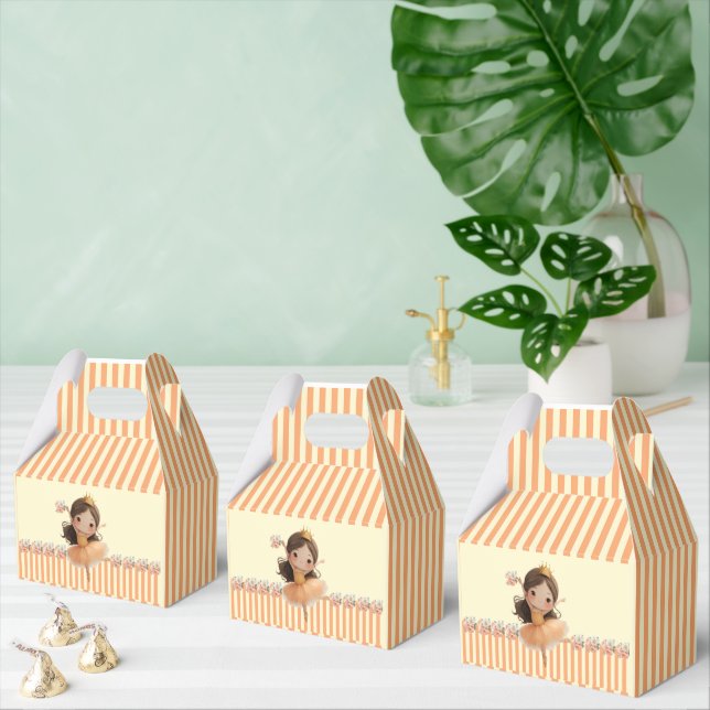 Orange Little Princess Boll Favor Box Presentaskar (Multipel)