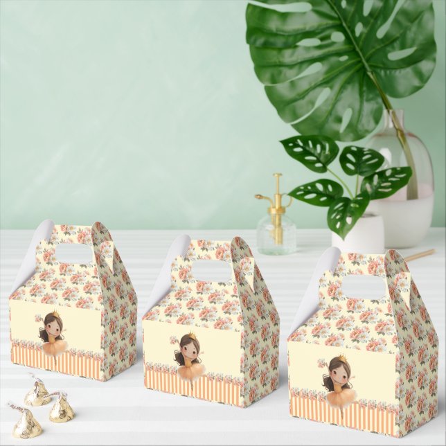 Orange Little Princess Boll Favor Box Presentaskar (Multipel)