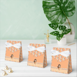 Orange Little Princess Boll Favor Box Presentaskar