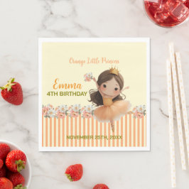 Orange Little Princess Boll Pappersservett