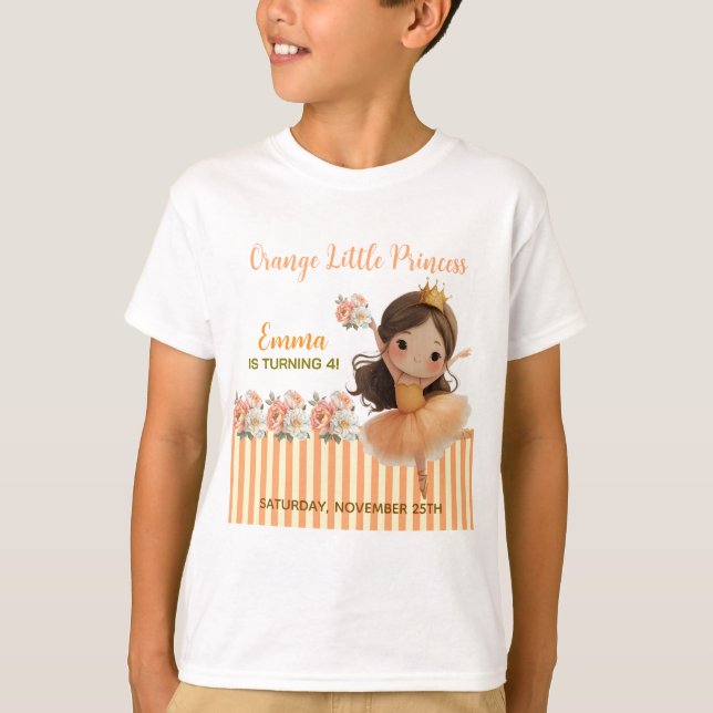 Orange Little Princess Boll T Shirt (Framsida)