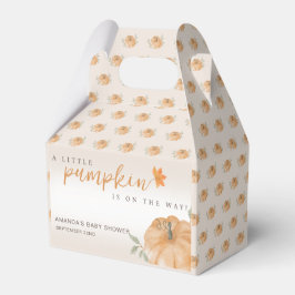 Orange Little Pumpkin Autumn Fall Baby Shower Presentaskar