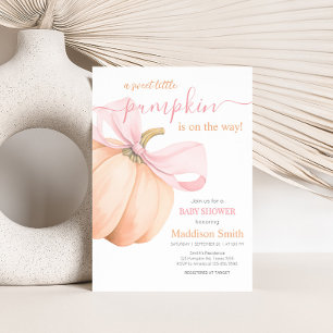 Orange Little Pumpkin Baby Shower Inbjudningar