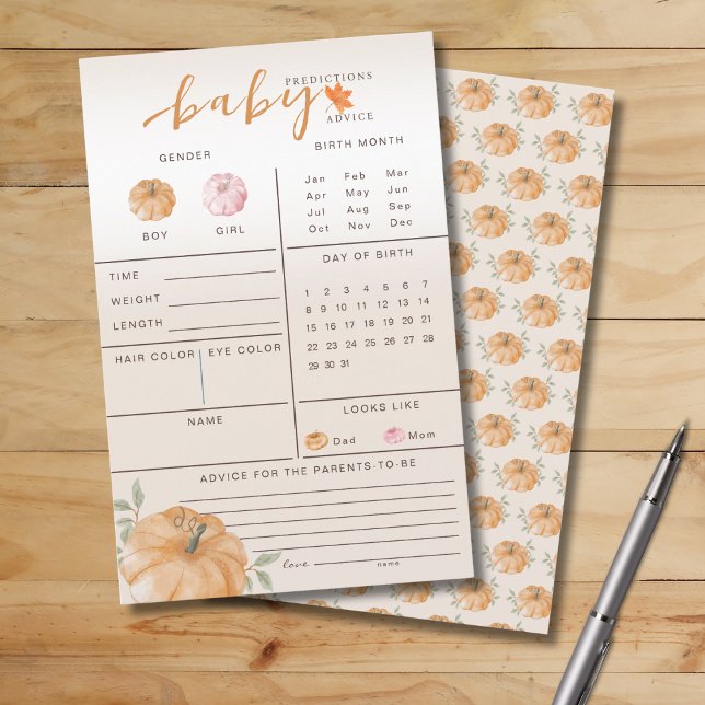 Orange Little Pumpkin Fall Baby-förutsägelsespel (Skapare uppladdad)