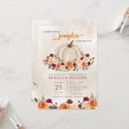 Orange Little Pumpkin Gender Neutral Baby Shower Inbjudningar