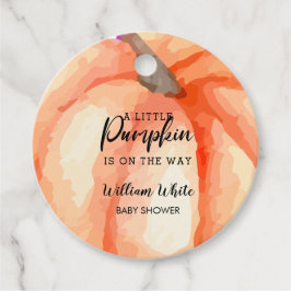 Orange Little Pumpkin Halloween Fall Baby Shower Gåvor Etiketter