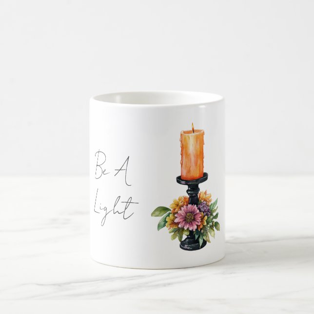 Orange Ljus Lila Blommor  Kaffemugg (Center)