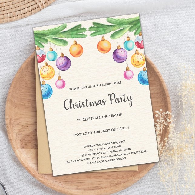 Orange Ljusare julinbjudan Inbjudningar (Orange Light Christmas Invitations)