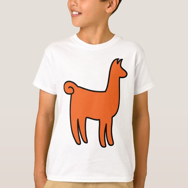 Orange Llamadräkt Tee Shirt (Framsida)