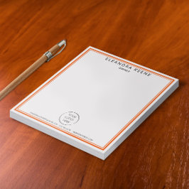 Orange logotyp, namn och kontaktinformation Företa Anteckningsblock