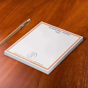 Orange logotyp, namn och kontaktinformation Företa Anteckningsblock