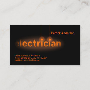 Orange Lökar Electrician Vignette Visitkort