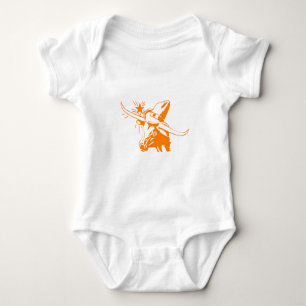 Orange Longhorn Steer med Cowboy Hat T Shirt