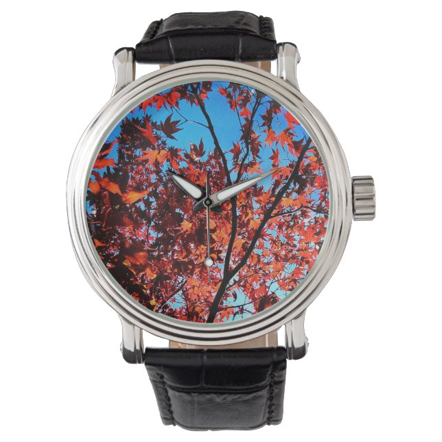 Orange löv armbandsur (Framsida)
