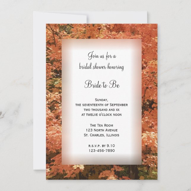 Orange Löv Fall Möhippa Inbjudningar (Framsida)