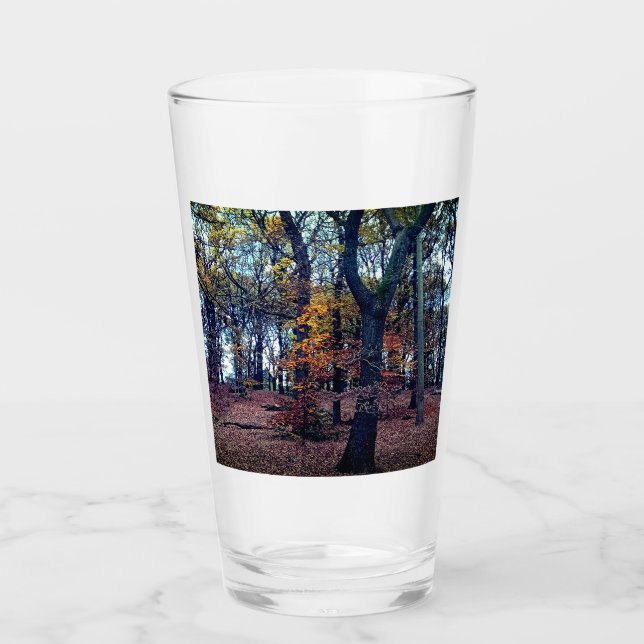 ORANGE LÖV i SKOGEN Glaskopp (Framsida)