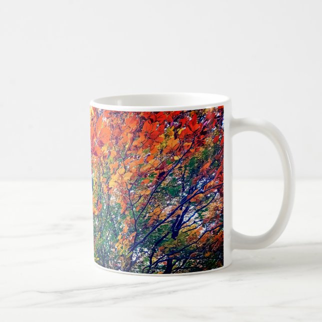 Orange löv kaffemugg (Höger)