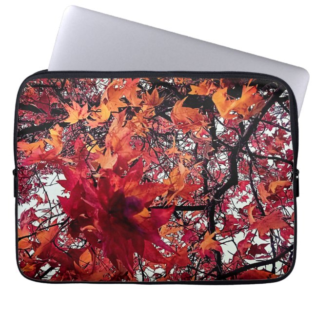 Orange löv laptop fodral (Framsidan)