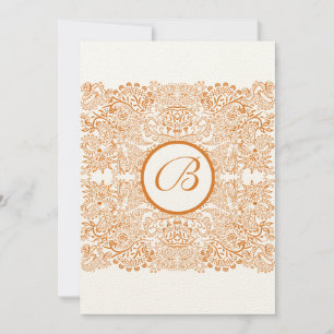 Orange Love birds Reflesionsbröllopsinbjudan Inbjudningar