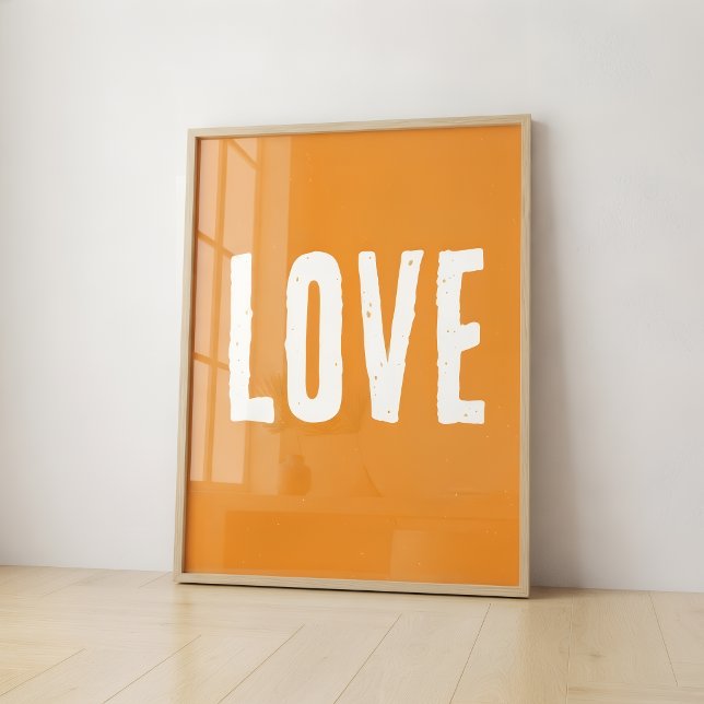 Orange Love Kök Väggkonsttryck Retro Hem  Poster (Skapare uppladdad)
