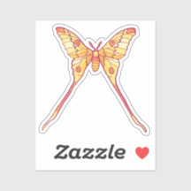 Orange Luna Moth Art - Colorful Insekt Art