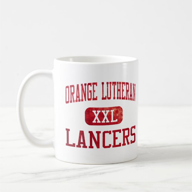 Orange LutheranLancersfriidrott Kaffemugg (Vänster)