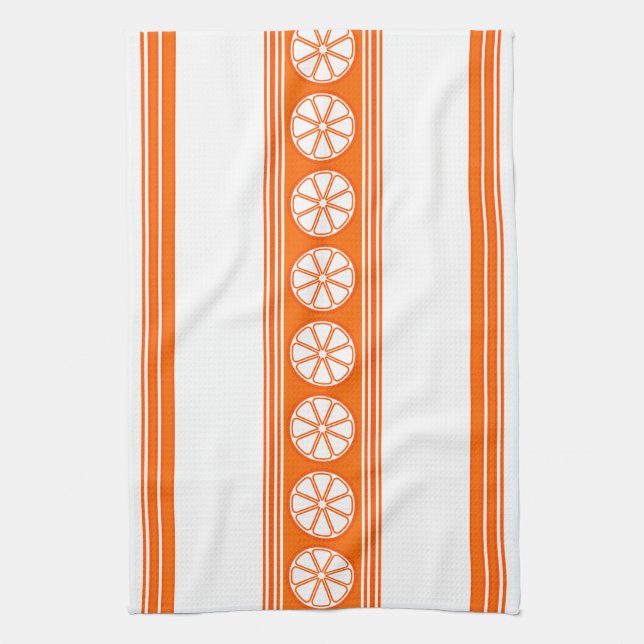 Orange Luxury Jacquard Rand Kökshandduk (Vertikal)