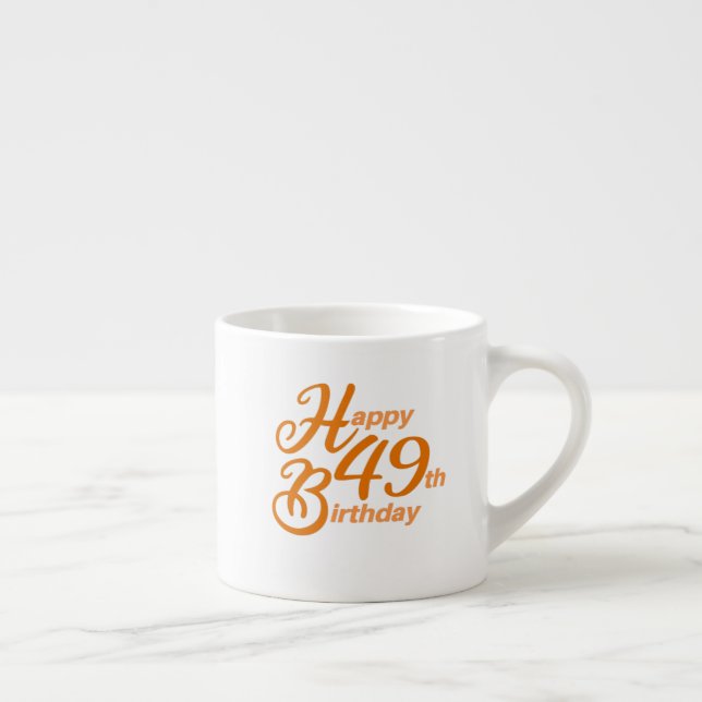 Orange Lycklig 49:e födelsedagstexten Espressomugg (Höger)
