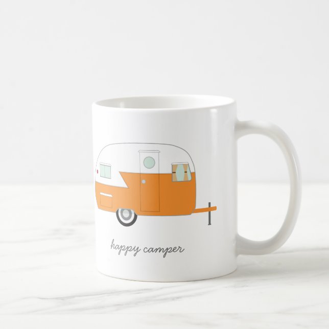 Orange lycklig camparemugg kaffemugg (Höger)