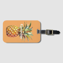 Orange Lycklig Tropisk ananas Bagagebricka