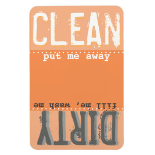 Orange Magnet för Dishwasher - ren/smutsig magnet