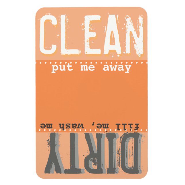 Orange Magnet för Dishwasher - ren/smutsig magnet (Vertikal)