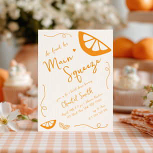Orange Main Squeeze Hand plockade Möhippa Inbjudningar