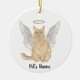 Orange Maine Coon Sympathy Memorial Julgransprydnad Keramik