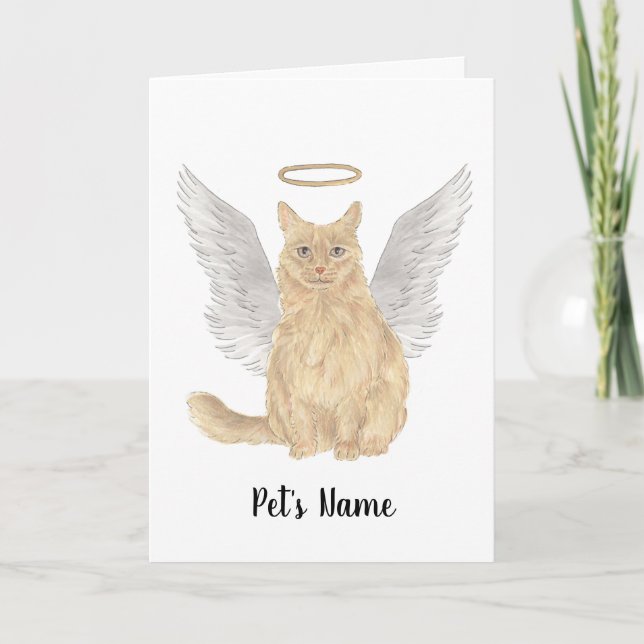 Orange Maine Coon Sympathy Memorial Kort (Framsida)