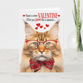 Orange Maine Coon Tabby katt Humor Alla hjärtans d Helgkort