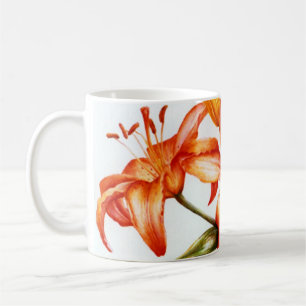 Orange målad bra konst lily mugg