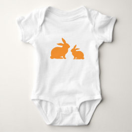 Orange Mamma och Baby Bunny Baby Bodykostym T Shirt