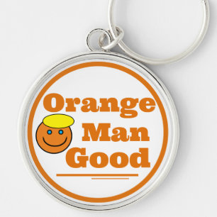 Orange Man BRA Rund Silverfärgad Nyckelring