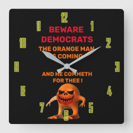 Orange MAN Fyrkantig Klocka