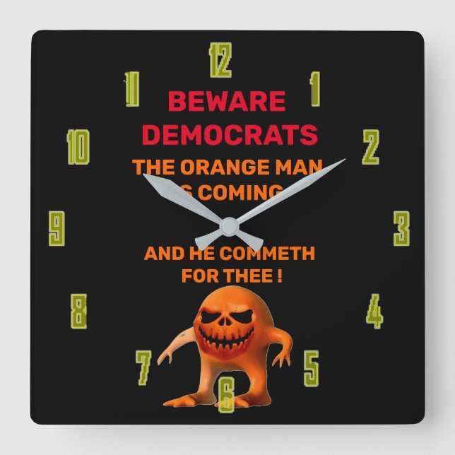 Orange MAN  Fyrkantig Klocka (Framsida)